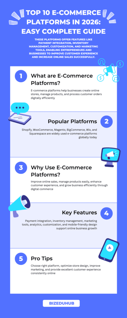 Top 10 E-Commerce Platforms in 2026: Easy Complete Guide E-Commerce Platforms